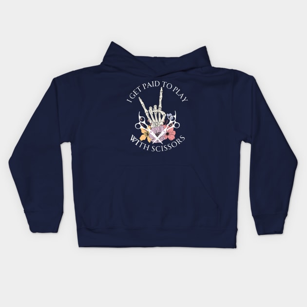 I Get Paid To Play With Scissors Kids Hoodie by limdaebum